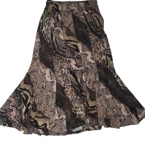 Joseph Ribkoff Vintage 90's Animal Print Fit & Flare Skirt Size 12